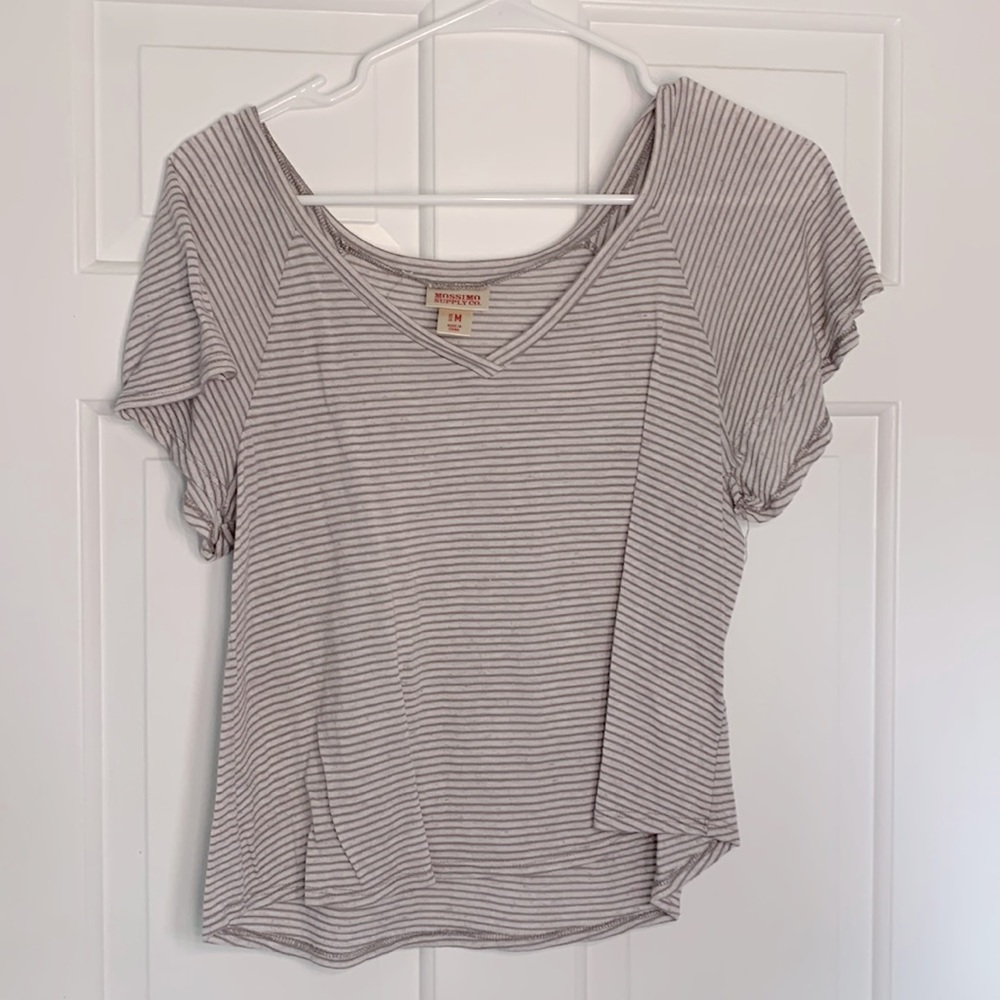 Gray striped top